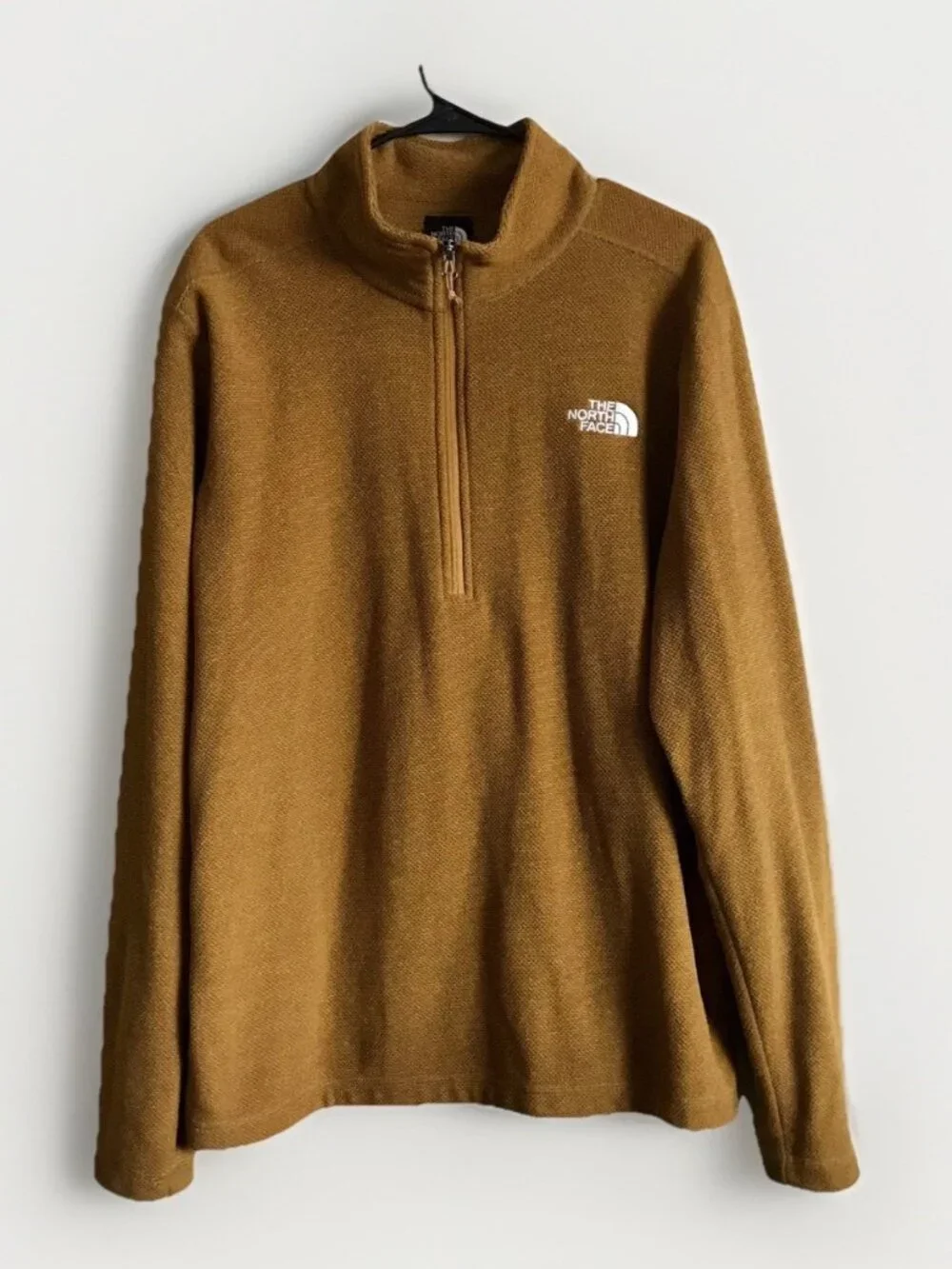The North Face Sweater Brown Pullover 1/4‎ Zip Shirt Fleece Thin Mens Large